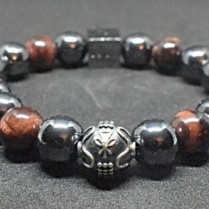 Kamea Blk Label Tiger Eyes Red 10mm Bracelet